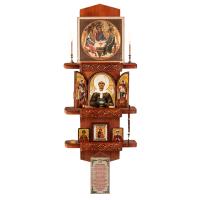 Полка для икон "Суздальская" прямая, цвет "кипарис", 3 яруса