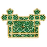 Покровцы и воздух, шелк &quot;Николаевский&quot;, зеленые с золотом