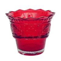 Стаканчик для лампады "Ландыш" красный, 8,5х7 см Стаканчик для лампады "Ландыш" красный, 8,5х7 см