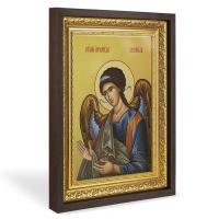 Икона Архангела Гавриила, в широком багете, цвет "темный дуб", на холсте, с золочением