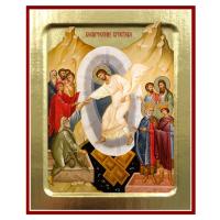 Икона Воскресения Христова, на дереве, золочение (поталь), 12,5х16 см