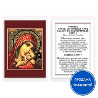 Икона Божией Матери "Касперовская" с тропарем, ламинированная, 6х8 см (упаковка 10 шт.)