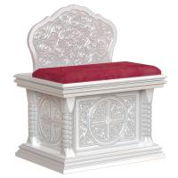 Скамья-сундук храмовая "Костромская" белая, высота 84 см