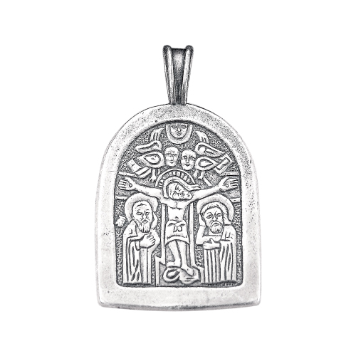 Подвеска-иконка «Распятие Христа», серебрение, 2,7х4 см