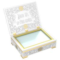 Ковчег для мощей "Суздальский" белый с золотом (поталь), 40х30х13 см