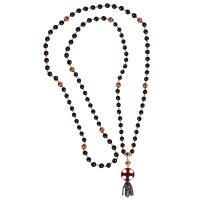 Четки из оникса с разделителями из ювелирного сплава в позолоте (100 бусин)