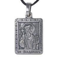 Образок мельхиоровый с ликом равноап. великого князя Владимира, серебрение