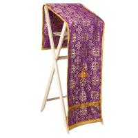 Накидка на аналой перекидная, шелк &quot;Горненский&quot;, фиолетовая с золотом, 45,5х200 см