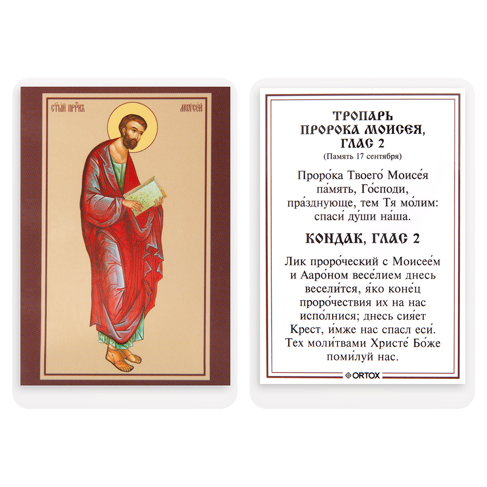 Купить икона пророка моисея с тропарем, 6х8 см, ламинированная, у 33-0094