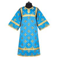 Стихарь алтарника детский, шелк &quot;Святительский&quot;, голубой с золотом