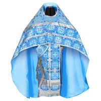 Иерейское облачение, шелк &quot;Горненский&quot;, голубое с серебром