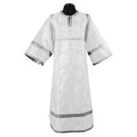 Стихарь алтарника, шелк "Горненский", белый с серебром