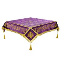 Пелена на престол комбинированная, фиолетовая с золотом, вышивка