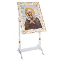 Киот "Суздальский" белый с золотом (патина), напольный, колонны