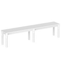 Лавка храмовая "Курская" белая, длинная, 192х33х46 см