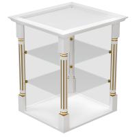 Свечная лавка. Секция №13, витрина настольная белая с золотом (патина)