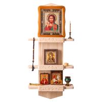 Полка для икон &quot;Суздальская&quot; прямая, цвет &quot;натуральное дерево&quot;, 3 яруса
