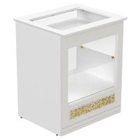 Свечная лавка &quot;Суздальская&quot;. Секция №1, со стеклом, белая с золотом (поталь)