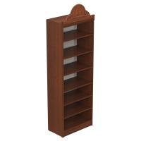 Свечная лавка &quot;Судиславская&quot;. Секция №9, шкаф-витрина, прямые полки, цвет &quot;ноче экко&quot;, &quot;кипарис&quot;