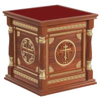 Облачение на престол "Костромское", цвет "кипарис" с золотом (поталь), высота 105 см