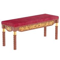 Лавка храмовая "Суздальская", цвет "кипарис с золотом" (поталь), 120х40х50 см