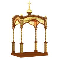 Сень над ракой &quot;Романовская&quot;, цвет &quot;кипарис&quot; с золотом (поталь), 250х180х446 см