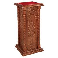 Подставка церковная &quot;Суздальская&quot;, цвет &quot;кипарис&quot;, тумба, красная ткань, 46х46х103 см
