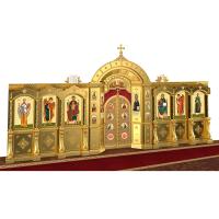 Иконостас "Рождественский" одноярусный, цвет "золото", 848,5х426х53 см