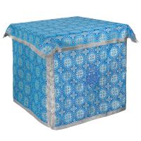 Облачение на престол с пеленой, шелк &quot;Горненский&quot;, голубое с серебром