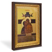 Икона Спасителя "Не рыдай Мене, Мати", в широком багете, цвет "темный дуб", на холсте, с золочением 
