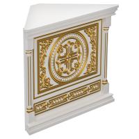 Свечная лавка "Судиславская". Секция №5, угловая, белая с золотом (патина)