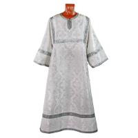 Стихарь алтарника, шелк &quot;Николаевский&quot;, белый с серебром