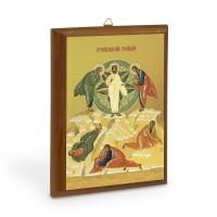 Икона Преображения Господня на деревянной основе, цвет "кипарис", на холсте с золочением