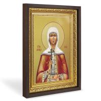 Икона мученицы Иулии (Юлии) Карфагенской, в широком багете, цвет "темный дуб", на холсте, с золочени