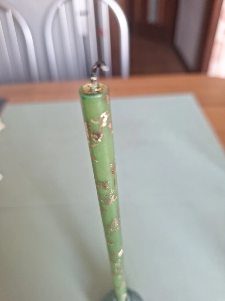 Свечи золоченые "Лоза", зеленые, 25 шт.