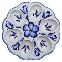 Подставка пасхальная для кулича и 6-ти яиц, керамика, Ø 18 см