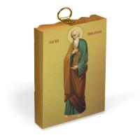 Икона апостола и евангелиста Иоанна Богослова на деревянной основе, на холсте с золочением