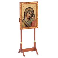 Киот напольный &quot;Суздальский&quot;, цвет &quot;кипарис&quot; с золотом (поталь), прямой, колонны