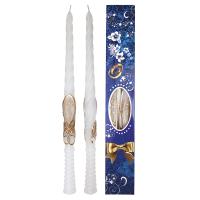 Свечи венчальные парафиновые с золотым декором, 2 штуки, 37,5 см