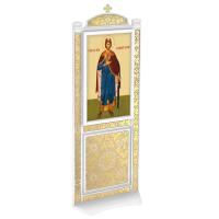 Киот напольный &quot;Суздальский&quot; белый с золотом (поталь), один модуль