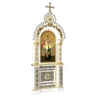 Киот напольный &quot;Романовский&quot; белый с золотом (поталь)