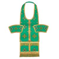 Требный набор / комплект, шелк "Святительский", с подкладом, зеленый с золотом