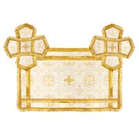 Покровцы и воздух, шелк &quot;Горненский&quot;, белые с золотом