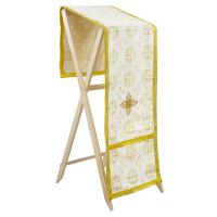 Накидка на аналой перекидная, шелк &quot;Горненский&quot;, белая с золотом, 45,5х200 см