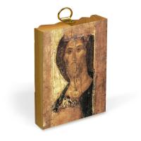 Икона Спасителя "Спас Звенигородский" на деревянной основе, на холсте с золочением