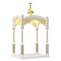 Сень над ракой "Романовская", белая с золотом (поталь), 250х180х446 см