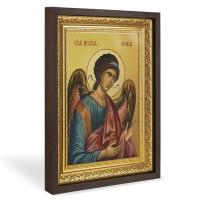 Икона Архангела Михаила, в широком багете, цвет "темный дуб", на холсте, с золочением, №3