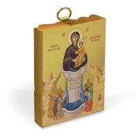 Икона Божией Матери "Живоносный Источник" на деревянной основе, на холсте с золочением