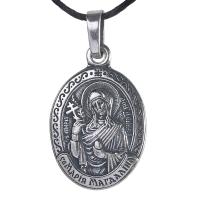 Образок мельхиоровый с ликом равноапостольной Марии Магдалины, серебрение