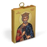 Икона равноапостольного князя Владимира на деревянной основе, на холсте с золочением
